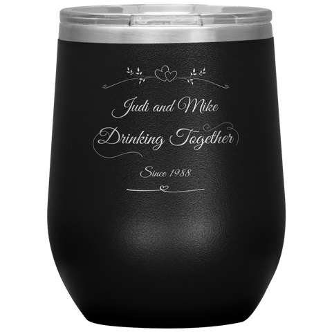 Image of Drinking Together Since Personalized Wine Tumbler