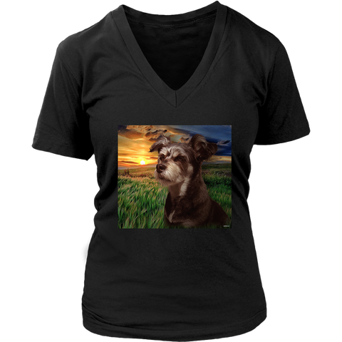 Image of Customizable Photo Ladies V-Neck Tees