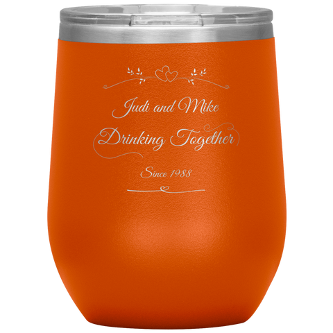 Image of Drinking Together Since Personalized Wine Tumbler