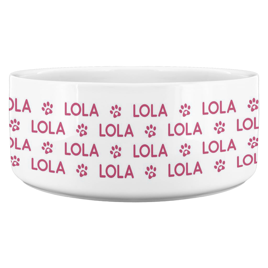 Personalized Ceramic Dog Bowl Pattern Name