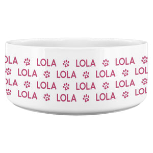 Personalized Ceramic Dog Bowl Pattern Name