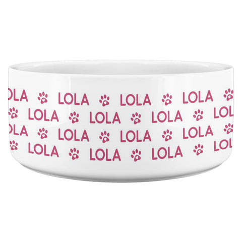 Image of Personalized Ceramic Dog Bowl Pattern Name