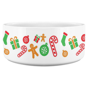 Ceramic Christmas Dog Bowl