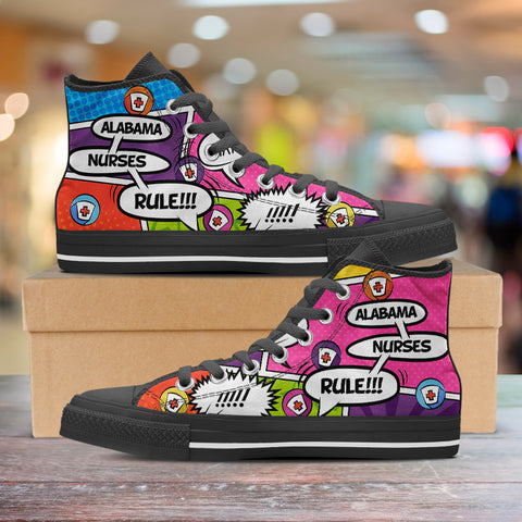 Image of Comic Alabama Nurse High Top Shoes Black
