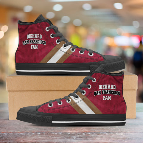 Image of Diehard San Francisco Fan Sports High Top Shoes Red Black