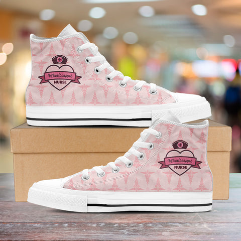Image of Mississippi Nurse High Top Shoes Pink