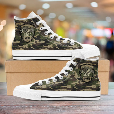 Image of Army Mom and Army Dad Camouflage High Top Shoes