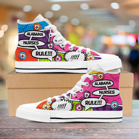 Image of Comic Alabama Nurse High Top Shoes White