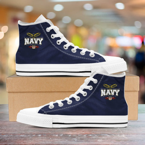 Image of Navy High Top Shoes