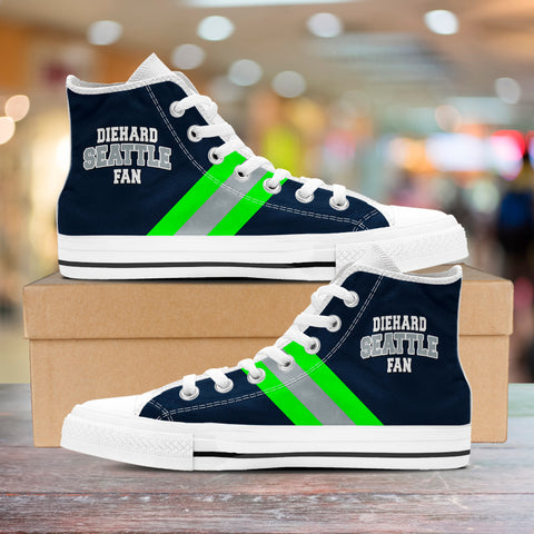 Image of Diehard Seattle Fan Sports High Top Shoes Navy