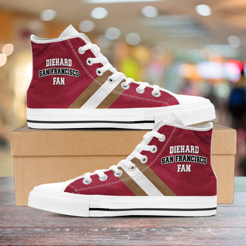 Image of Diehard San Francisco Fan Sports High Top Shoes Red White