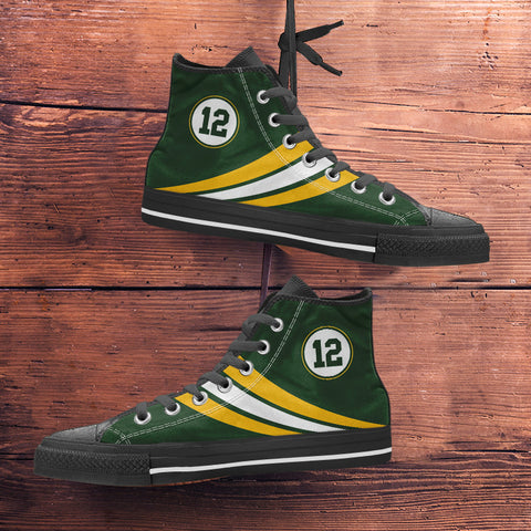 Image of Green Bay 12 Sports High Top Shoes Black