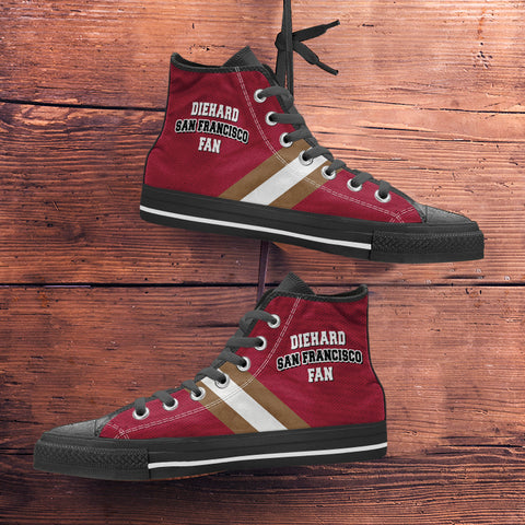 Image of Diehard San Francisco Fan Sports High Top Shoes Red Black