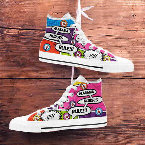 Image of Comic Alabama Nurse High Top Shoes White