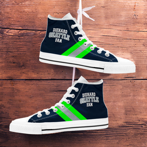 Image of Diehard Seattle Fan Sports High Top Shoes Navy