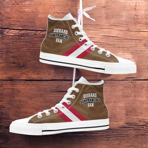 Image of Diehard San Francisco Fan Sports High Top Shoes Brown White