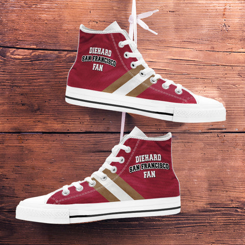 Image of Diehard San Francisco Fan Sports High Top Shoes Red White