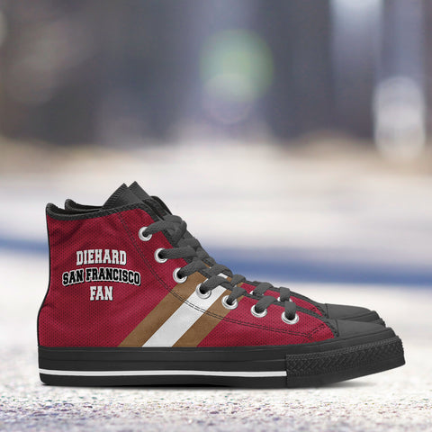 Image of Diehard San Francisco Fan Sports High Top Shoes Red Black