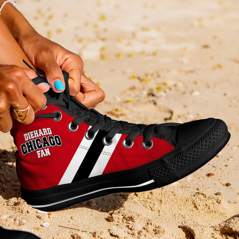 Image of Diehard Chicago Fan Sports High Top Shoes Black