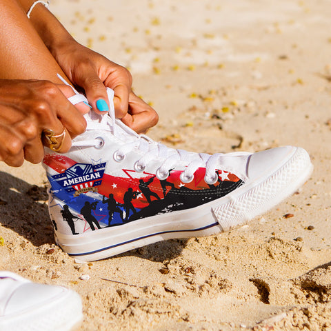 Image of American Veteran High Top Shoes White