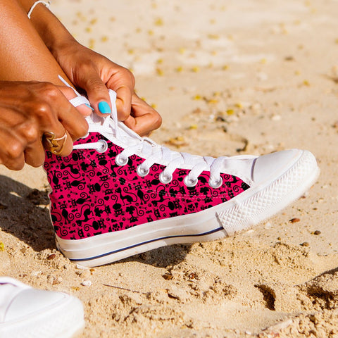 Image of Cats High Top Shoes Pink