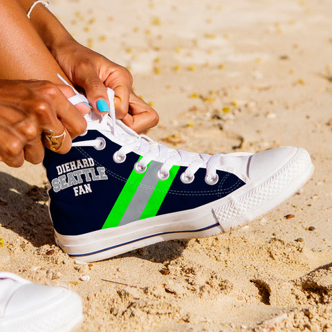 Image of Diehard Seattle Fan Sports High Top Shoes Navy