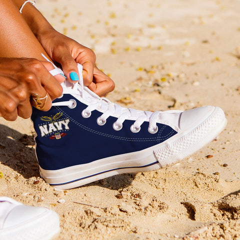 Image of Navy High Top Shoes