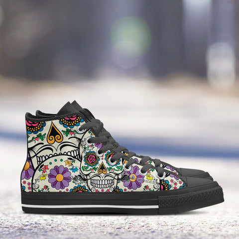 Image of Violet Sugar Skull High Tops Black