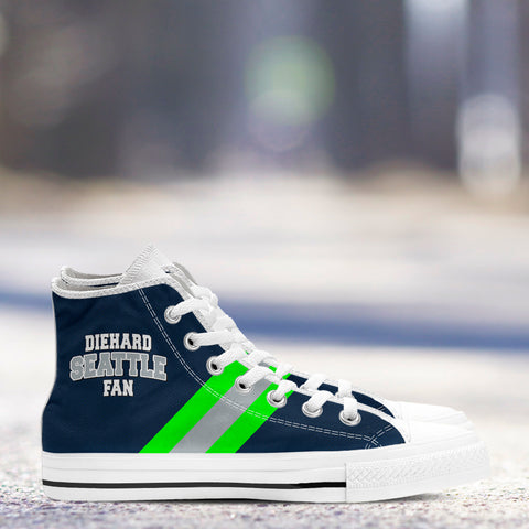 Image of Diehard Seattle Fan Sports High Top Shoes Navy