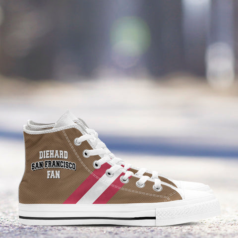 Image of Diehard San Francisco Fan Sports High Top Shoes Brown White