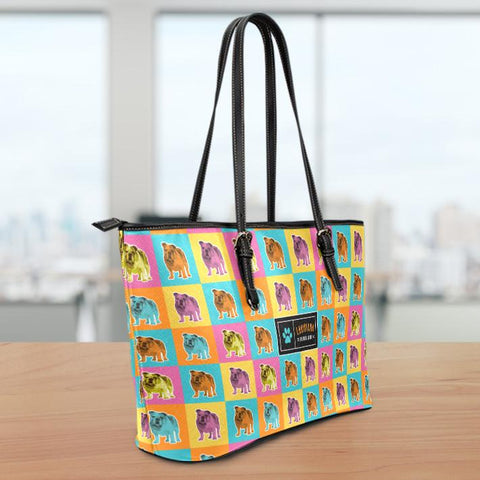 Image of Louisiana Bulldog Lover Large Leather Tote Bag