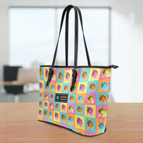 Image of Louisiana Bulldog Lover Large Leather Tote Bag