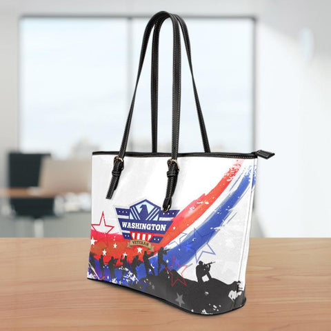 Image of Washington Veteran Large Leather Tote Bag