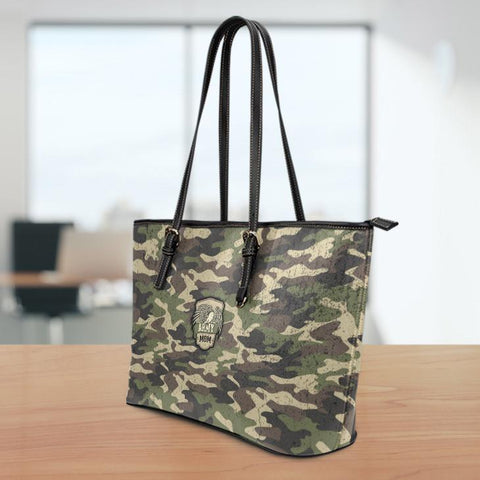 Image of Army Mom Camouflage Large Leather Tote Bag