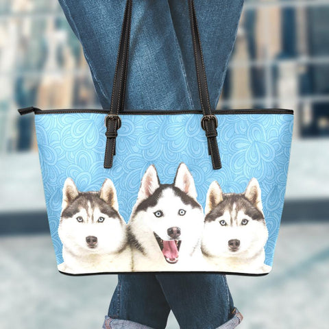 Image of Husky Small Leather Tote Bag