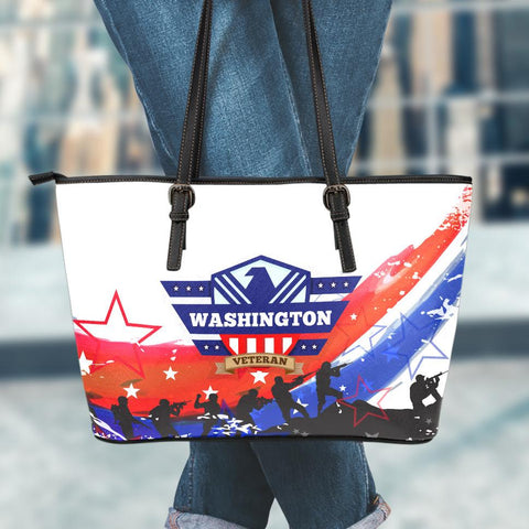 Image of Washington Veteran Small Leather Tote Bag