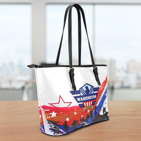 Image of Washington Veteran Small Leather Tote Bag