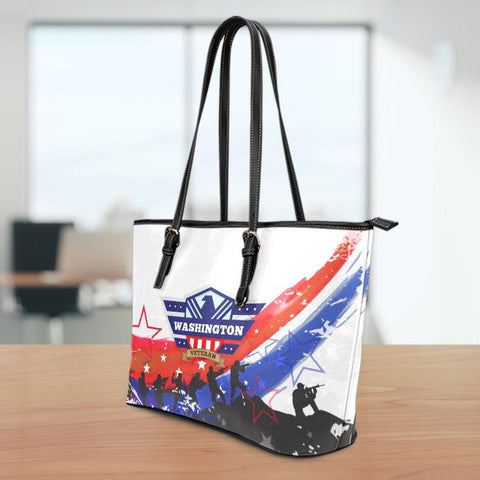Image of Washington Veteran Small Leather Tote Bag
