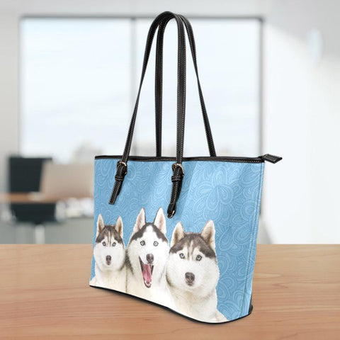 Image of Husky Small Leather Tote Bag