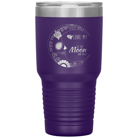 Image of Love My Grandkids To The Moon Sugar Skull Tumbler
