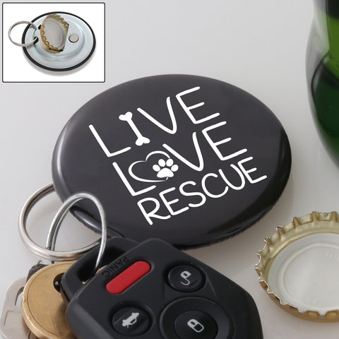 Image of Live Love Rescue Magnetic Bottle Opener Keychain