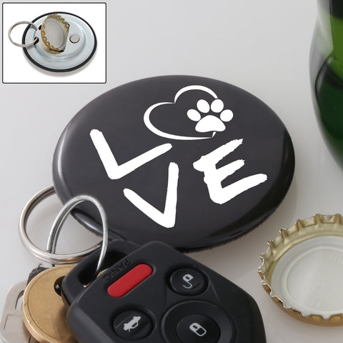 Image of Love Paw Magnetic Bottle Opener Keychain