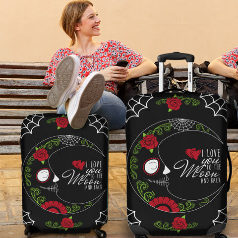 Image of Love You To The Moon Sugar Skull Luggage Cover
