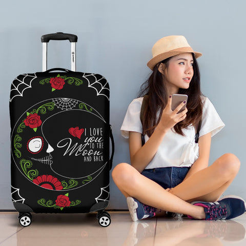 Image of Love You To The Moon Sugar Skull Luggage Cover