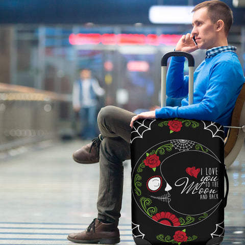 Image of Love You To The Moon Sugar Skull Luggage Cover