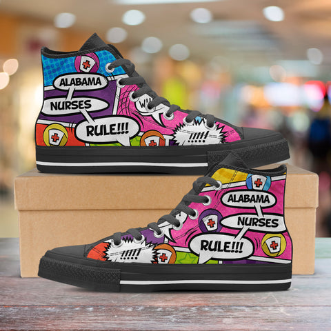 Image of Comic Alabama Nurse High Top Shoes Black