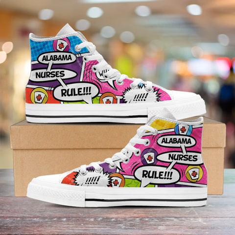 Image of Comic Alabama Nurse High Top Shoes White