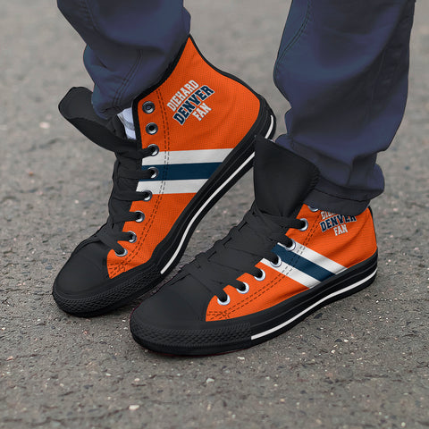 Image of Diehard Denver Fan Sports High Top Shoes Orange Black