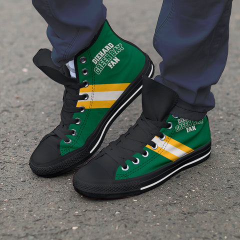 Image of Diehard Green Bay Fan Sports High Top Shoes Black