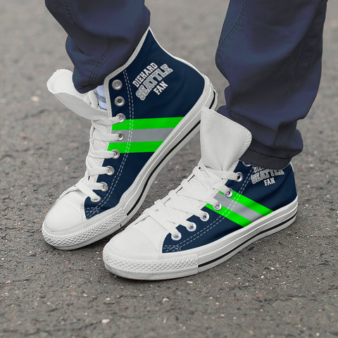 Image of Diehard Seattle Fan Sports High Top Shoes Navy